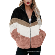 Fashion High Quality Women Winter Jacket with Faux Fur Custom Fleece Jacket Ladies Coats